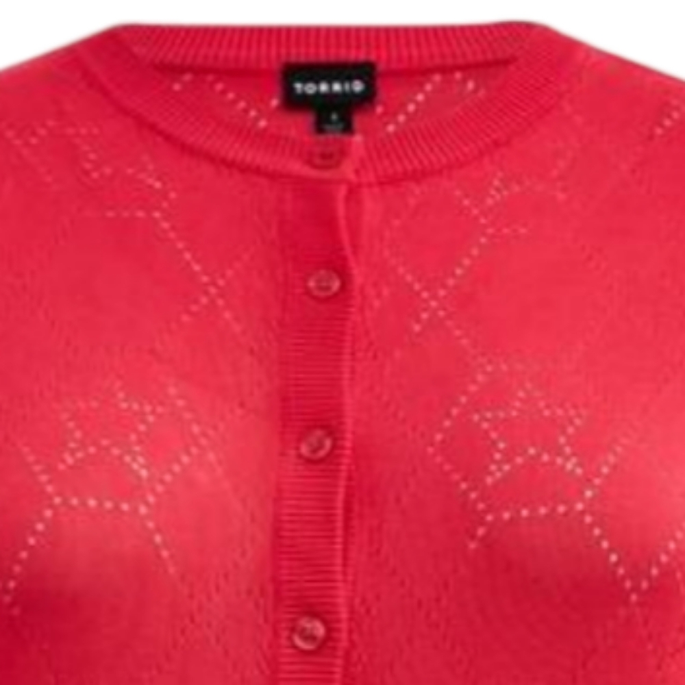 TORRID Cardigan Sweater Pointelle with Star Pattern - Picture 5 of 9